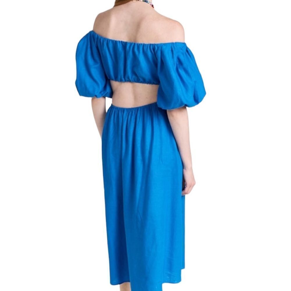 FARM Rio Azure Off-Shoulder Midi Dress - Picture 3 of 11